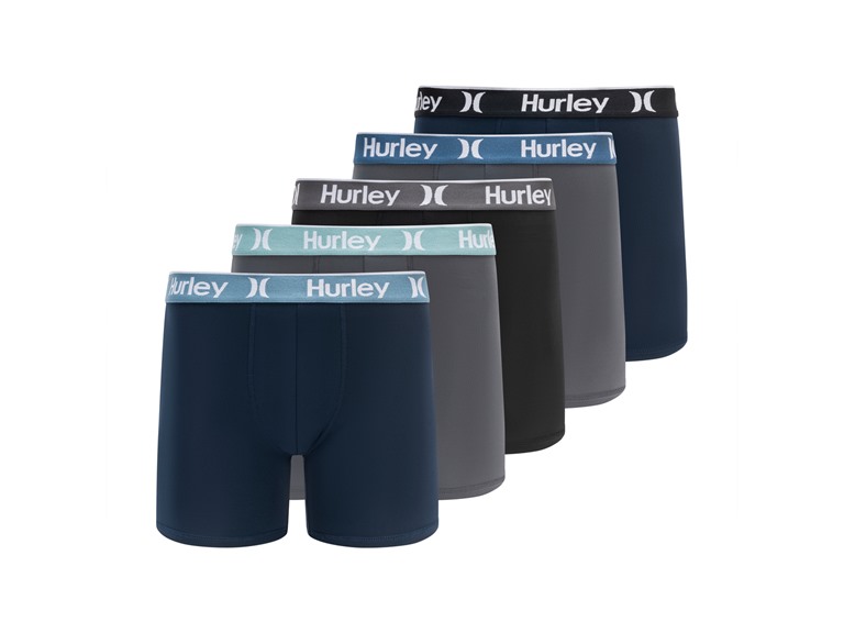 Hurley Men's 5 Pack Solid Boxer Briefs - Gallery 14