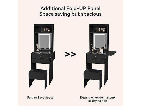 ARTETHYS Small Vanity Desk Set with 3 Adjustable Lighted Mir (Open Box)