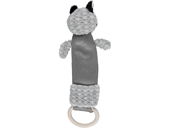 Cudlie Raccoon Plush Dog Toy w/ Rope