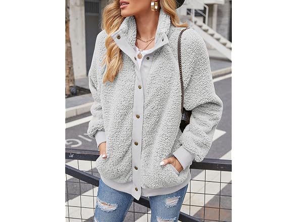 Tecrew Women (S) Winter Sherpa Fleece Button Coat