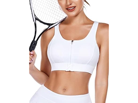 COOrun Women (M) Sports Bras Zipper Back Yoga Bras