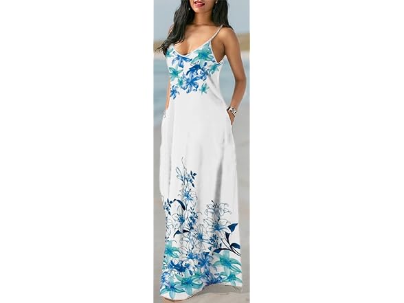Chaos World Women (L) Maxi Dress V-Neck Dress