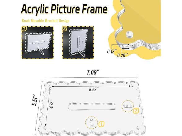 3 Pack Acrylic Picture Frames 4x6