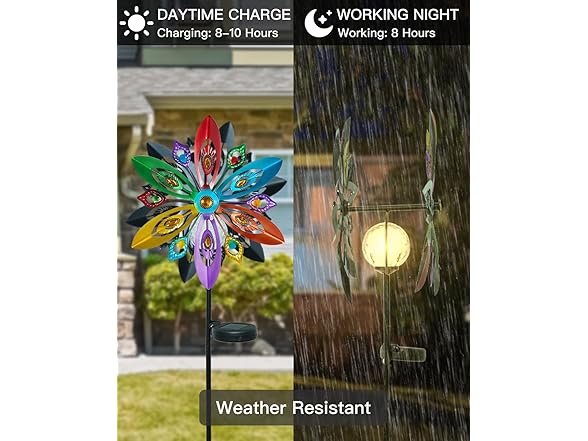 Putuo Decor Putuo Decor Solar Wind Spinners Outdoor