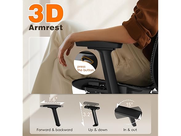 GABRYLLY Ergonomic Office Chair w-Footrest