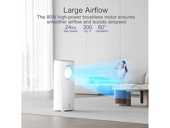 EFFANCOL Evaporative Air Cooler, 3-in-1 Swamp Cooler