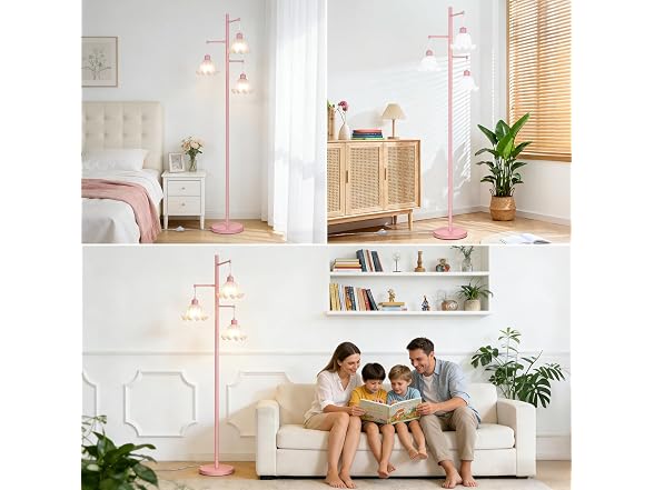 TOBUSA  Pink Flower Floor Lamp for Living Room