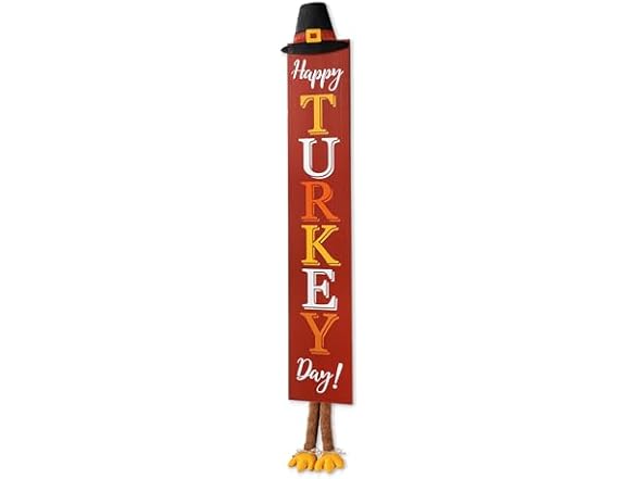 Glitzhome Wooden Happy Thanksgiving Porch Sign