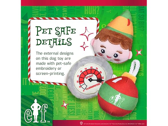 Elf: Holiday Plush Squeaker 3pc Toy Set