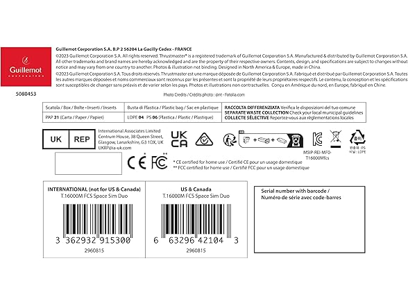 THRUSTMASTER USB T 16000M Space SIM Duo