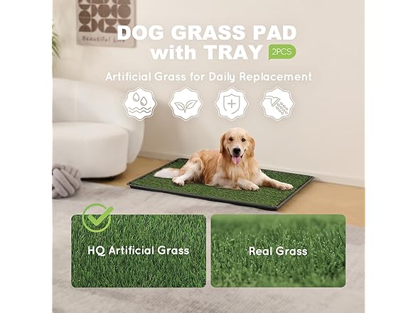 HQ4US 4LEGS Dog Grass Pad with Tray