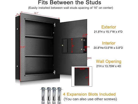 LANGGER V Biometric Wall Safe