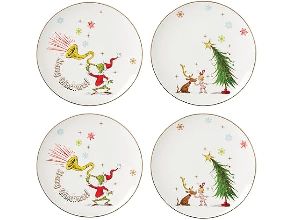 Grinchmas 4-Pcs Assorted Accent Plate Set
