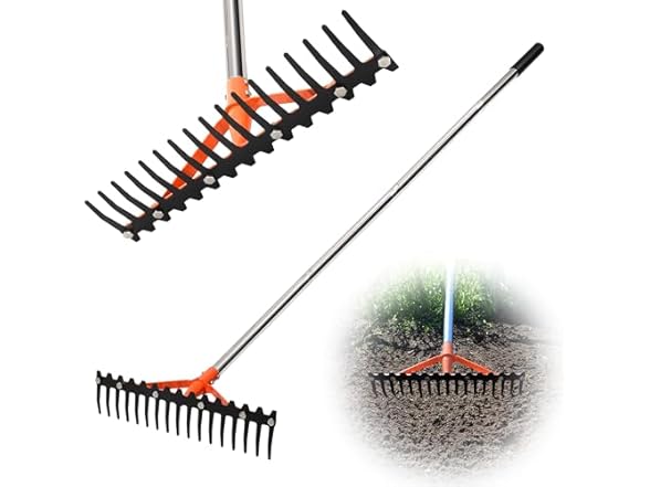 CKLT 17-Tine Garden Rake 62in Handle
