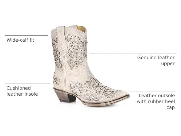 Corral Western Wedding White Booties