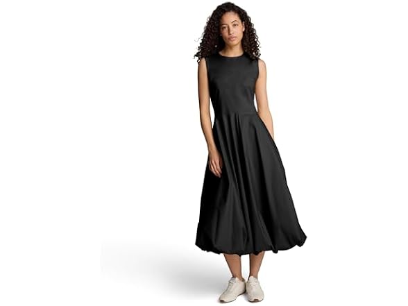 Kenneth Cole Women's Bubble Hem Midi Dress Black