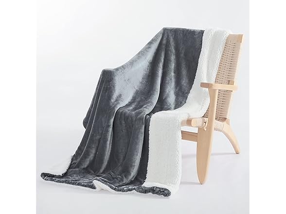 NICETOWN Sherpa Fleece Reversible Blankets Twin