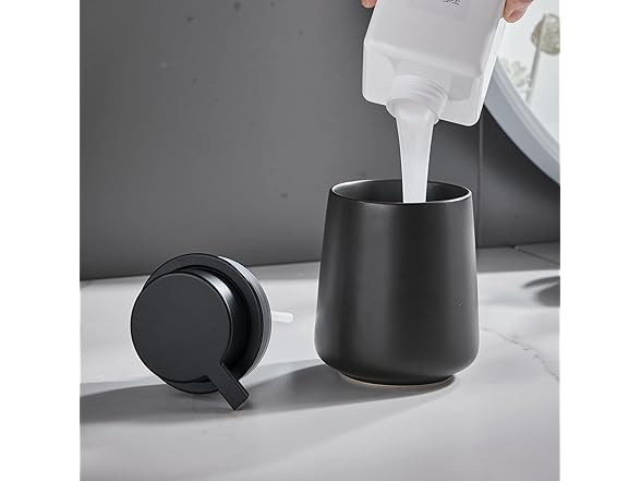 12oz Black Ceramic Soap Dispenser