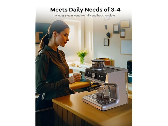 Espresso Machine with Grinder & Milk Frother 