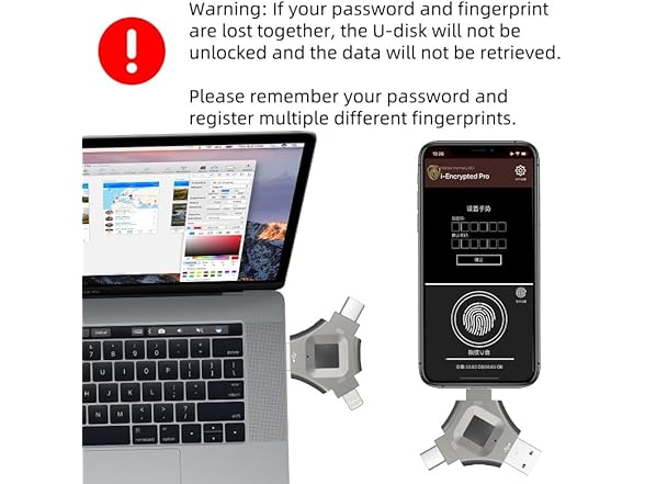 Fingerprint 64GB USB 3.0 Flash Drive