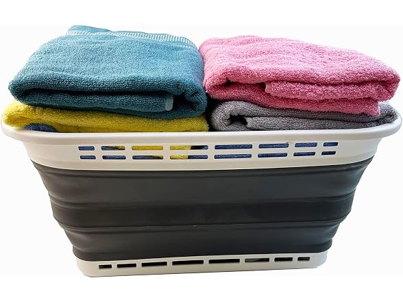 SAMMART 42L (11 Galloons) Collapsible Plastic Laundry Basket