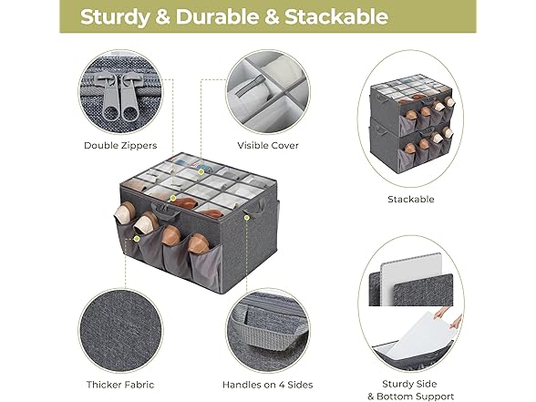 STORAGEIDEAS Shoe Organizer Grey, 2 Pack
