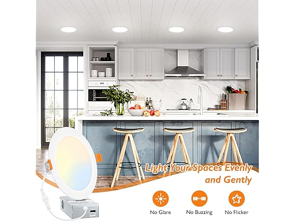BesLowe 4-Pack 6" 5CCT Ceiling Lights