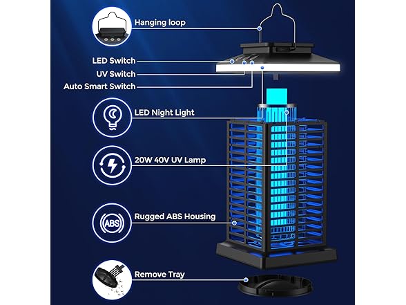 KOOSA Rechargeable Bug Zapper Outdoor
