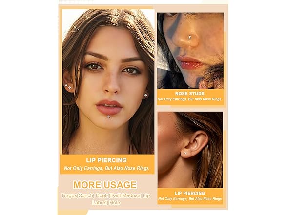 EGUARTE Sliver Threadless Nose Studs