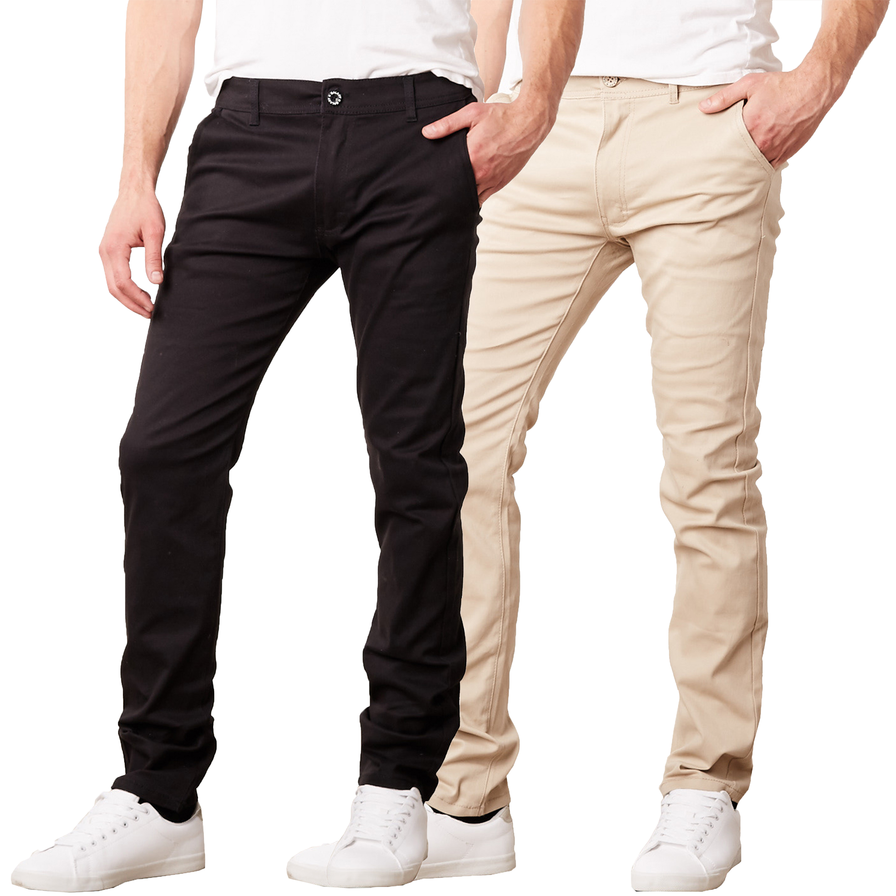 1Pk Or 2Pk Mens Flat Front Chino Pants - Gallery 14