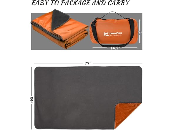 DUKUSEEK Waterproof Stadium Blanket Orange