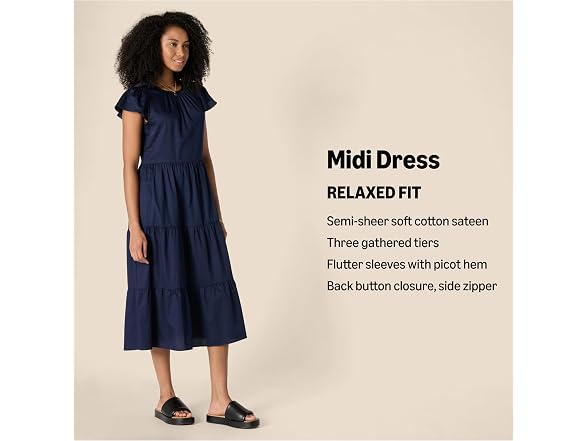 Amazon Essentials Women Dress Black Ivory Folk Flo