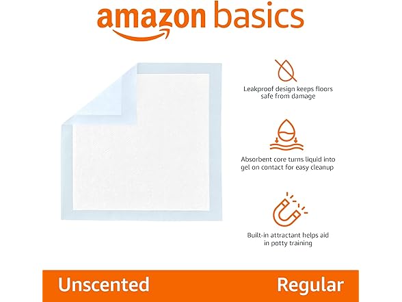 Amazon Basics Leak-Proof Training Pee Pads 100Ct