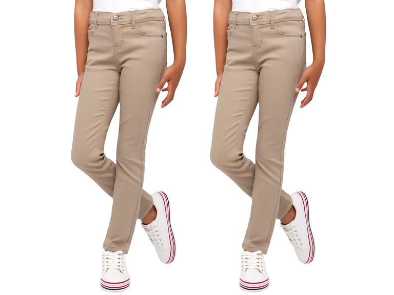 2PK Girls Stretch Pencil Uniform Pants