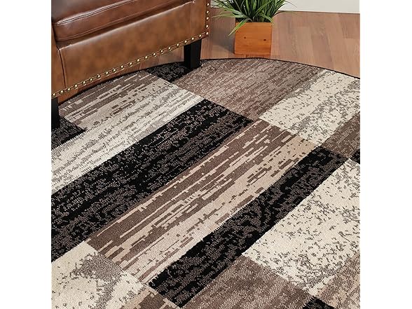Superior Jute Backed Geometric Indoor Area Rug