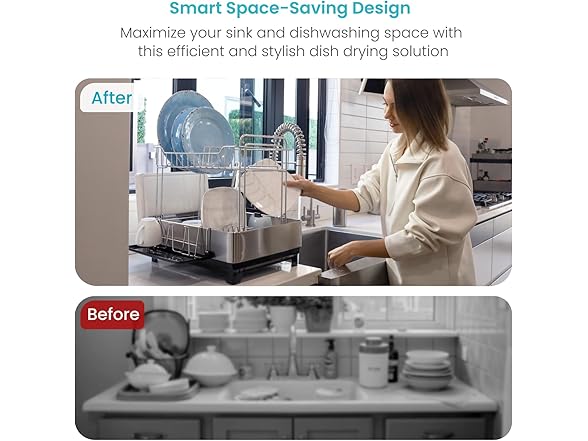 Large 2-Tier Stainless Steel Dish Drying Rack