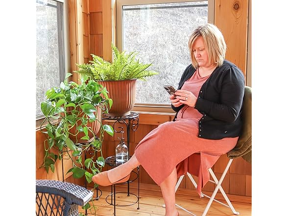 Sunnydaze Carlotta 14.75" Metal Outdoor Plant Pot Set