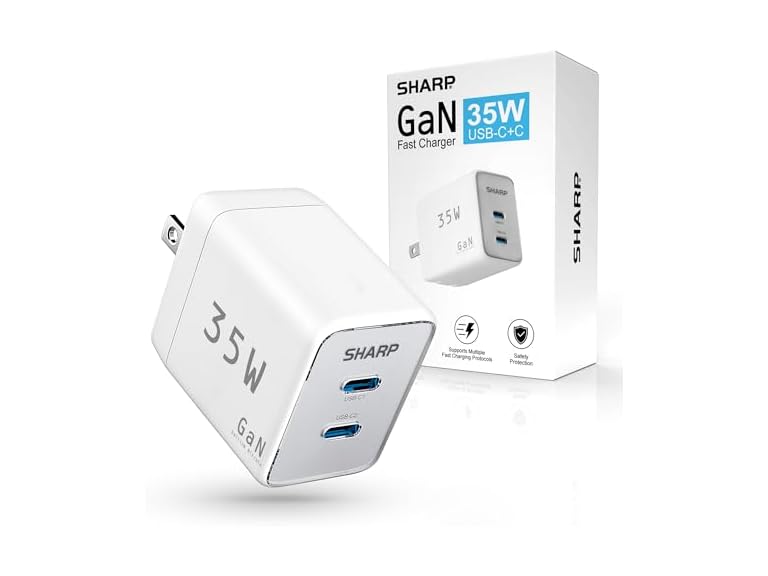 Sharp  Sharp USB C Charger - 35W, Dual Port (2  