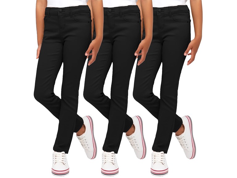 3PK Girls Stretch Pencil Uniform Pants