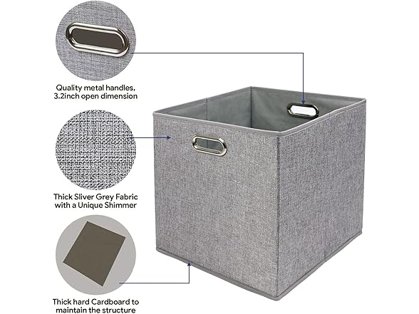 Casaphoria 4pcs Cube Collapsible Fabric 
