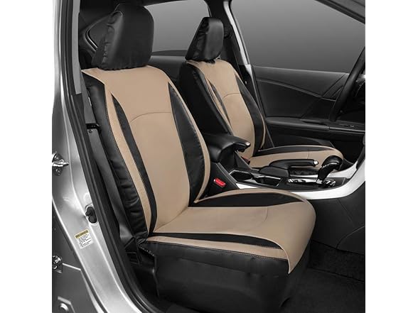 Motor Trend Motor Trend Beige Faux Leather Car Covers for Fr