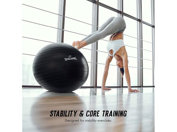 Spalding - Gym Ball with Pump (65 Cm), Black