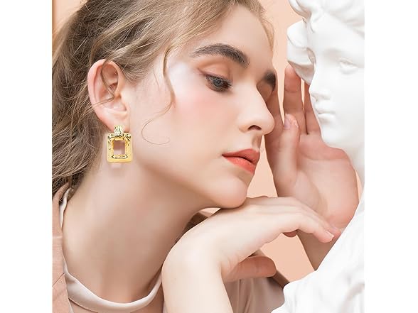 Z NEWDECO Gold Hoop Dangle Earrings