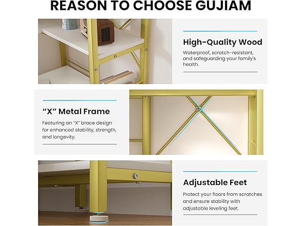 Gujiam 5-Tier Corner Bookshelf