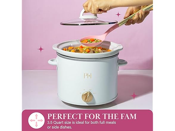 Paris Hilton 3.5-Quart Manual Slow Cooker White