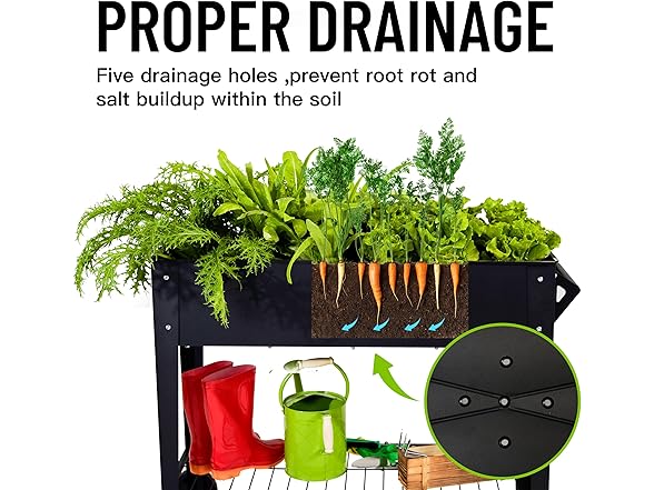 32" Raised Garden Bed with Wheel