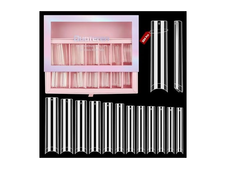 1,008 Pcs Clear 3XL Acrylic Nail Tips