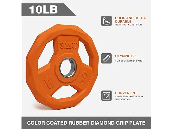 SPART Color Weight Plate 2-Inch 10LB Pair