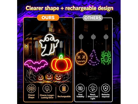 Brisum 3 Pack Halloween Window Lights