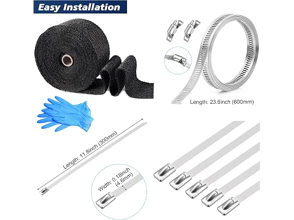 PANDURE Exhaust Heat Wrap Roll for Motorcycle Auto